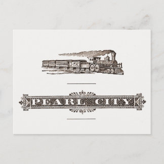 Locomotive and Pearl City Sign, Hawaii 1890 Briefkaart