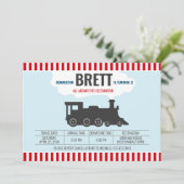 Locomotive Choo Train Birthday Invitation Kaart (Staand voorkant)