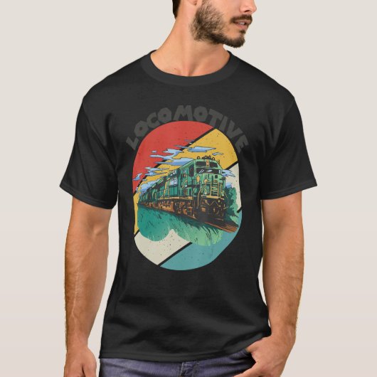 Locomotive Conductor Railroad Train Railway Rails T-shirt (Voorkant)