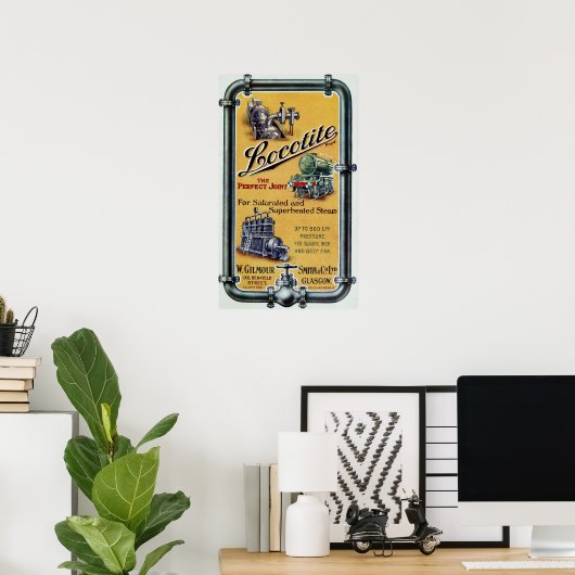  Locotite Steam Engine Advertisement Poster (Thuiskantoor)