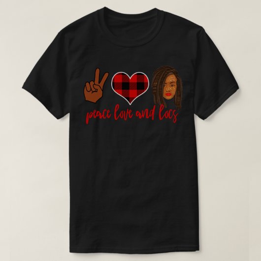 Locs en Red Plaid Heart T-shirt (Design voorkant)