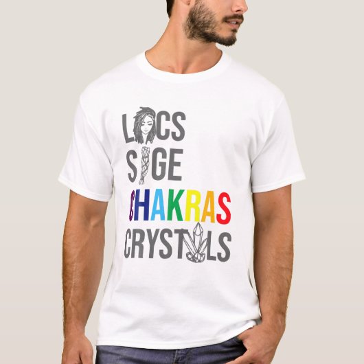 Locs Sage Chakras Crystals Black History Maand Afr T-shirt (Voorkant)