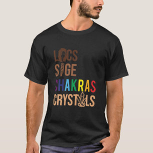 Locs Sage Chakra's Kristallen T shirt Zwart Queen