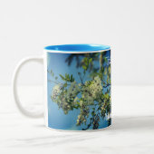 Locust Flower Blossoms Personalized Tweekleurige Koffiemok (Links)