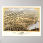 Loda, IL Panorama Map - 1869 Poster (Voorkant)