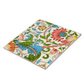 Lodden, een William Morris-patroon, keramische teg Tegeltje (Zijkant)