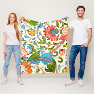 Lodden, kleurrijk  patroon van William Morris Fleece Deken