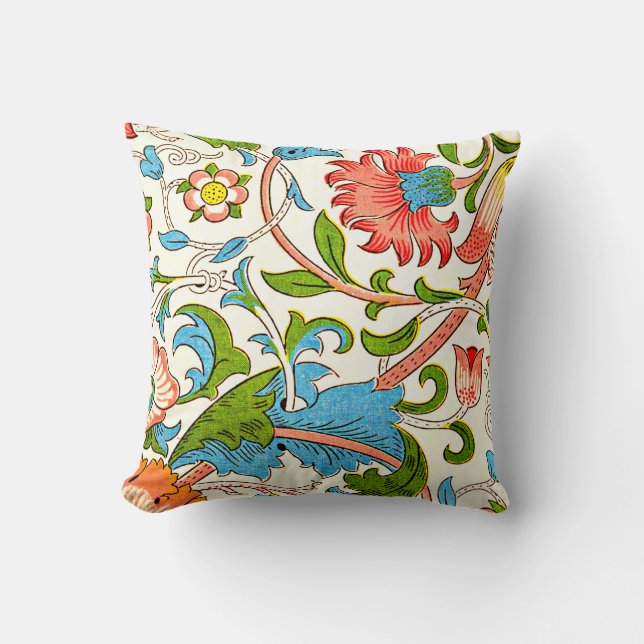 Lodden, kleurrijk  patroon van William Morris Kussen (Voorkant)