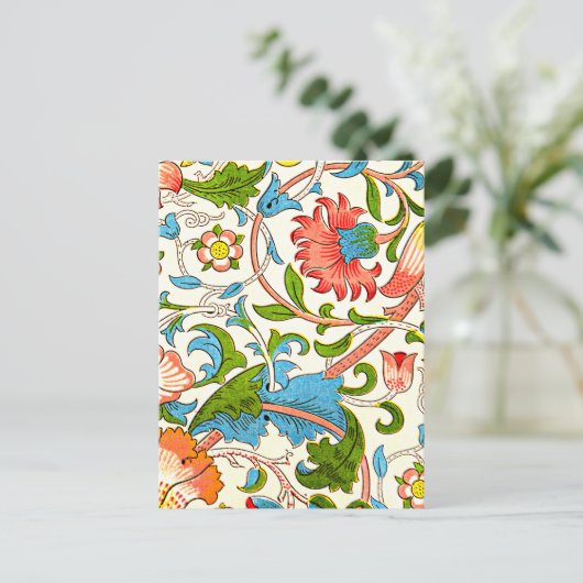 Lodden, kleurrijk vintage patroon briefkaart (Staand voorkant)