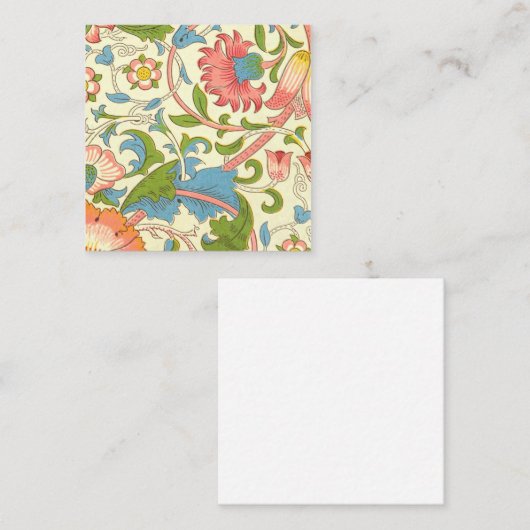Lodden Pattern (1884) van William Morris Vierkante Visitekaartje (Voorkant / Achterkant)