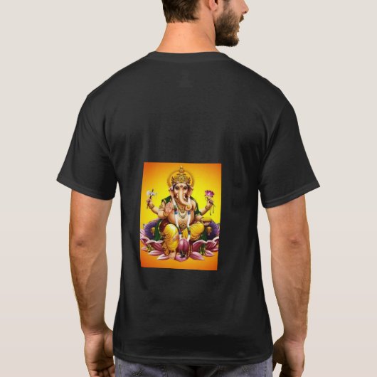 Lode Ganesha Print T-Shirts: Omarm het Goddelijke" T-shirt (Achterkant)