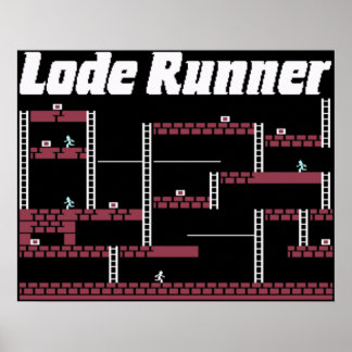 Lode Runner Video Game retro-thema Poster