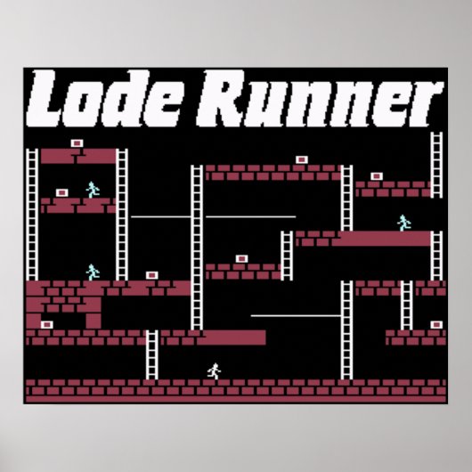 Lode Runner Video Game retro-thema Poster (Voorkant)
