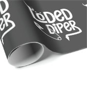 Loded Diper Funny New Parents Dad Humor Diaper Cadeaupapier (Rol Hoek)