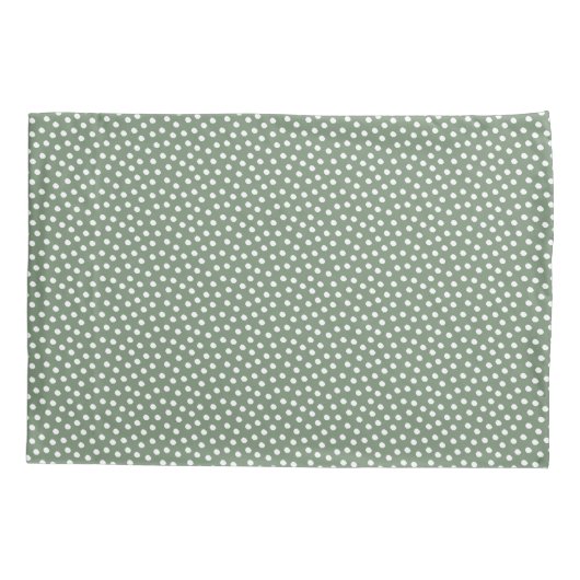 Loden Frost Green Waterverf Stippen Pillow Hoesje Kussensloop (Achterkant)