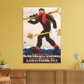 Loden Ski Clothes Skiing Advertisement Poster Canvas Afdruk (Insitu (Woonkamer))