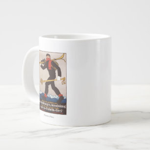 Loden Ski Clothes Skiing Advertisement Poster Grote Koffiekop