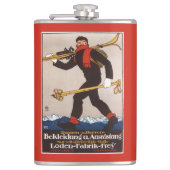 Loden Ski Clothes Skiing Advertisement Poster Heupfles (Voorkant)
