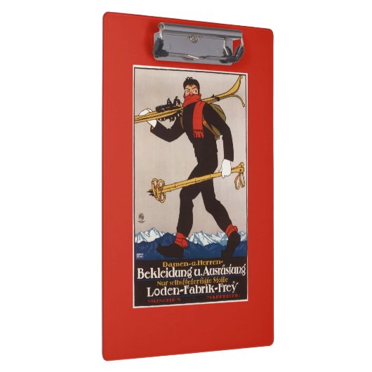 Loden Ski Clothes Skiing Advertisement Poster Klembord (Rechts)