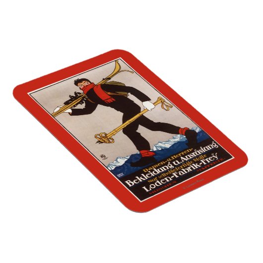 Loden Ski Clothes Skiing Advertisement Poster Magneet (Rechterzijde)