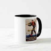 Loden Ski Clothes Skiing Advertisement Poster Mok (Voorkant rechts)