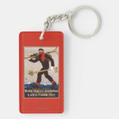 Loden Ski Clothes Skiing Advertisement Poster Sleutelhanger (achterkant)