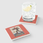 Loden Ski Clothes Skiing Advertisement Poster Stenen Onderzetter (Zijkant)