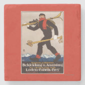 Loden Ski Clothes Skiing Advertisement Poster Stenen Onderzetter (Voorkant)