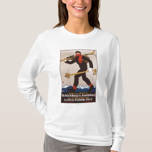 Loden Ski Clothes Skiing Advertisement Poster T-shirt (Voorkant)