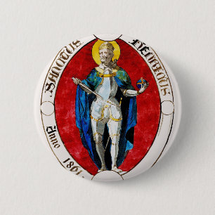 Lodewijk IX van Frankrijk Patroon van Koningen Ronde Button 5,7 Cm