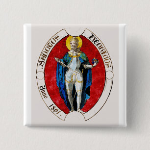 Lodewijk IX van Frankrijk Patroon van Koningen Vierkante Button 5,1 Cm