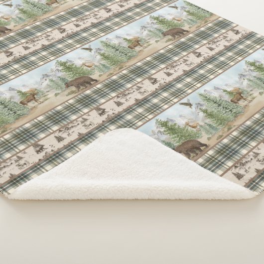 Lodge Bear Plaid Sherpa Deken (3/4)