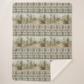 Lodge Bear Plaid Sherpa Deken (Voorkant)