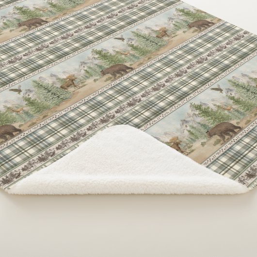 Lodge Bear Plaid Sherpa Deken (3/4)