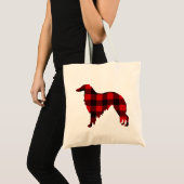 Lodge Borzoi Buffalo Plaid Tote Bag (Voorkant (product))