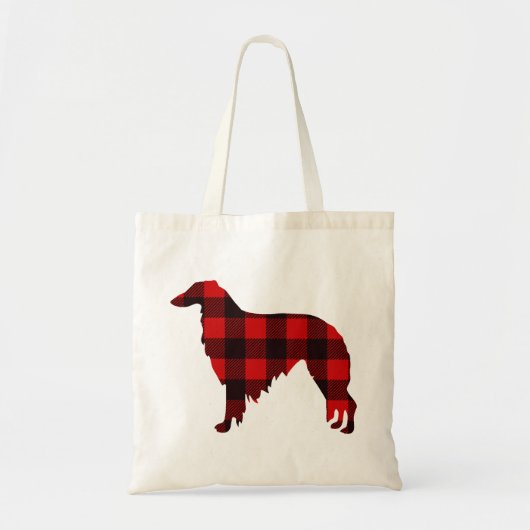 Lodge Borzoi Buffalo Plaid Tote Bag (Voorkant)