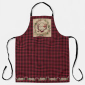 Lodge Merry Christmas Deer Antler Buffalo Check Schort (Voorkant)