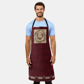 Lodge Merry Christmas Deer Antler Buffalo Check Schort (Gedragen)