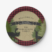 Lodge Mountain Cabin Rustic Hunting Deer Antlers Papieren Bordje (Voorkant)