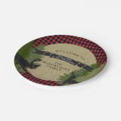 Lodge Mountain Cabin Rustic Hunting Deer Antlers Papieren Bordje (Gekanteld)