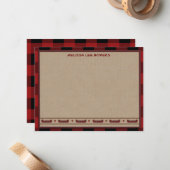 Lodge Style Personated Flat Note-kaarten - Canoe Notitiekaartje (Voorkant / Achterkant in situ)