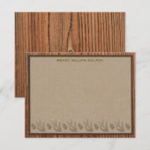 Lodge Style Personated Flat Note-kaarten - Hout Kaart (Voorkant / Achterkant)