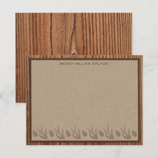 Lodge Style Personated Flat Note-kaarten - Hout Kaart (Voorkant / Achterkant)