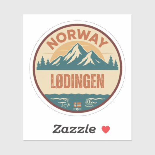 Lødingen, Noorwegen Norway Sticker (Vel)