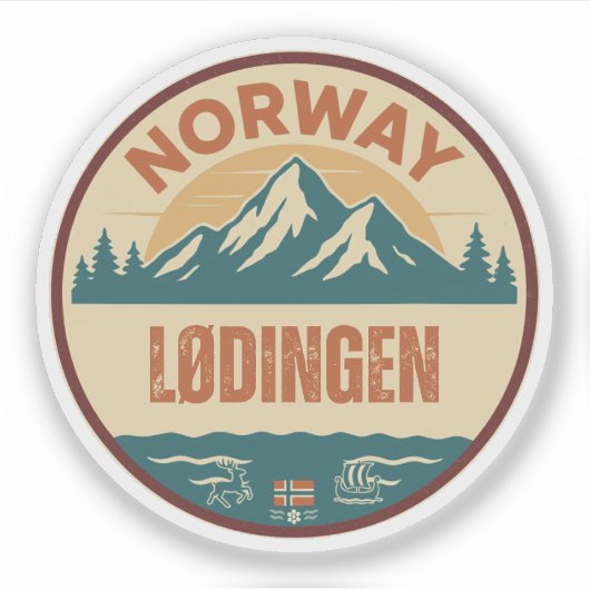 Lødingen, Norge Noorwegen Sticker (Voorkant)