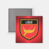 Łódź Flag Magneet (Voorkant / Achterkant)