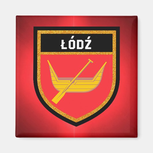 Łódź Flag Magneet (Voorkant)