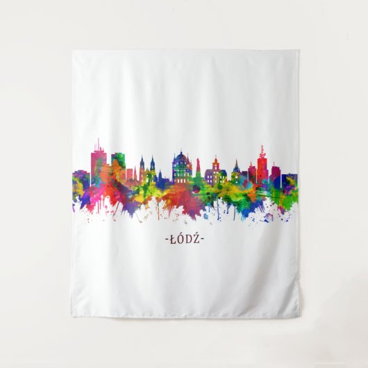 Lodz Poland Skyline Wandkleed (Voorkant)
