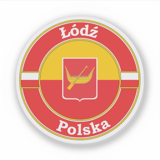 Lodz Polen Circle Embleem Sticker (Voorkant)