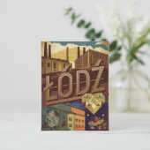 Lodz Polen vintage Briefkaart (Staand voorkant)